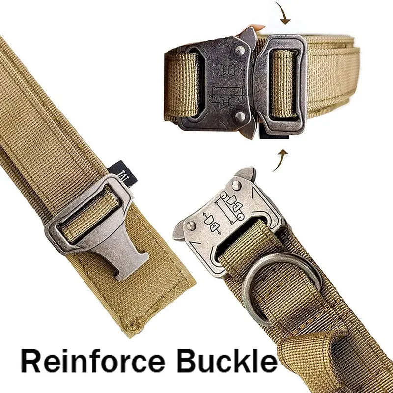 Outdoor Sports Style Tactical Dog Collar For Medium To Large Dogs