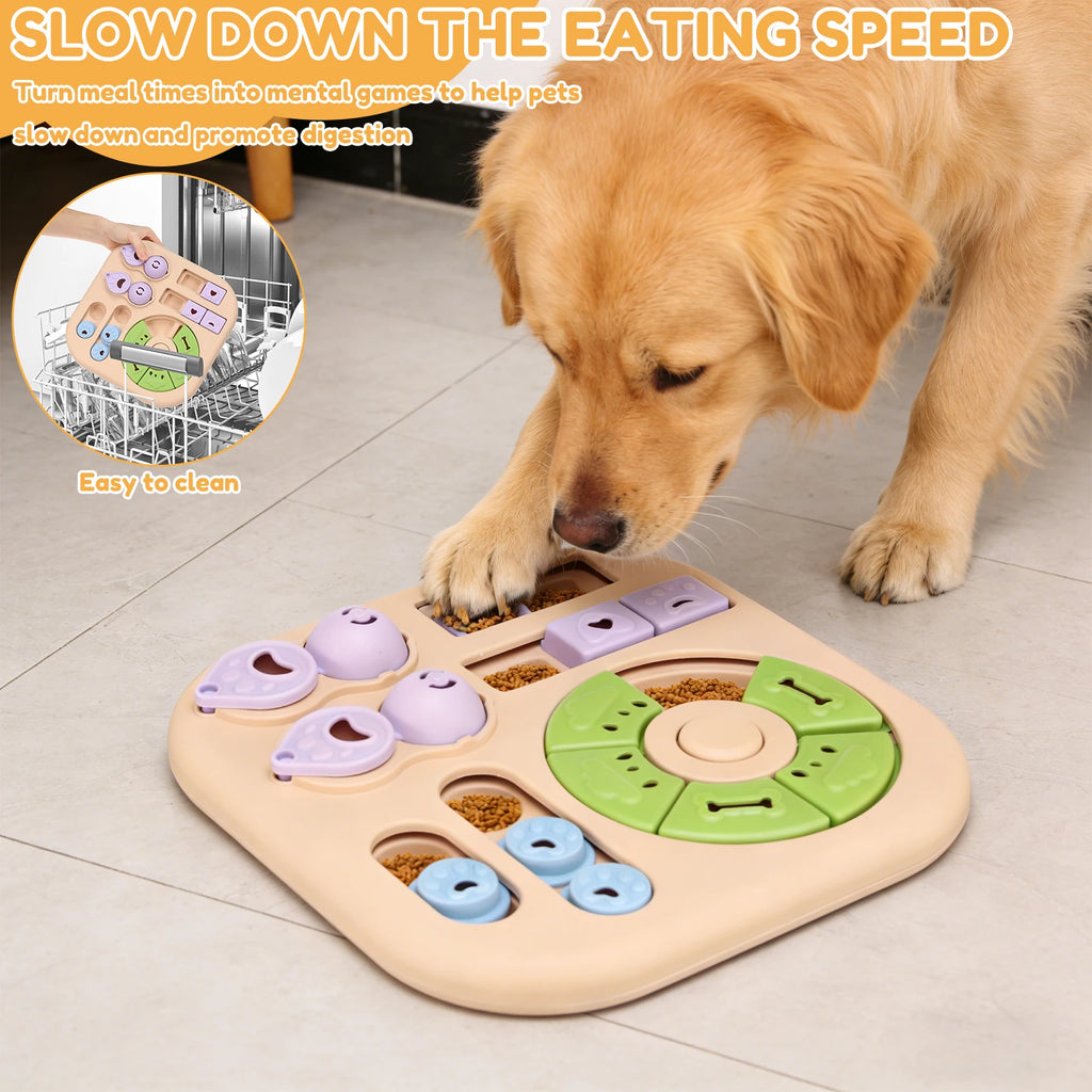 Interactive Dog Puzzle Toys Plastic Treat Dispensing Slow Feeder