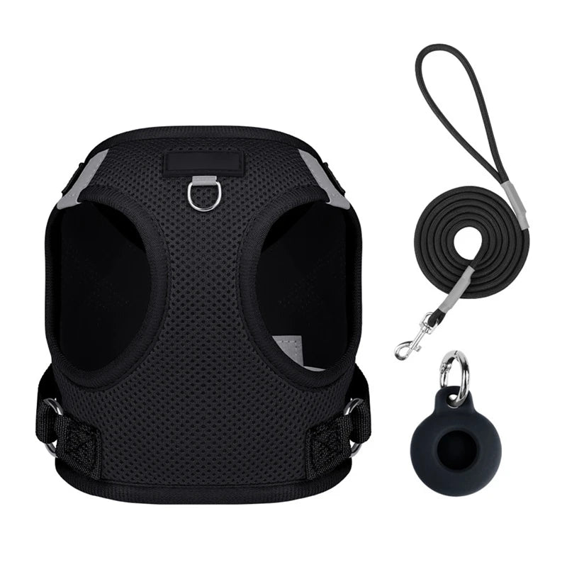 Pet Harness With Airtag Tracker And Leash Sets