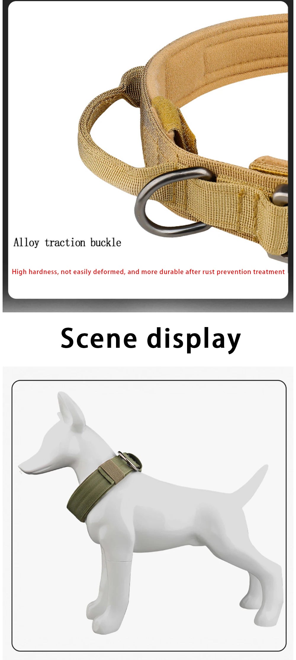 Pet Products Outdoor Tactical Dog Collar Metal Buckle