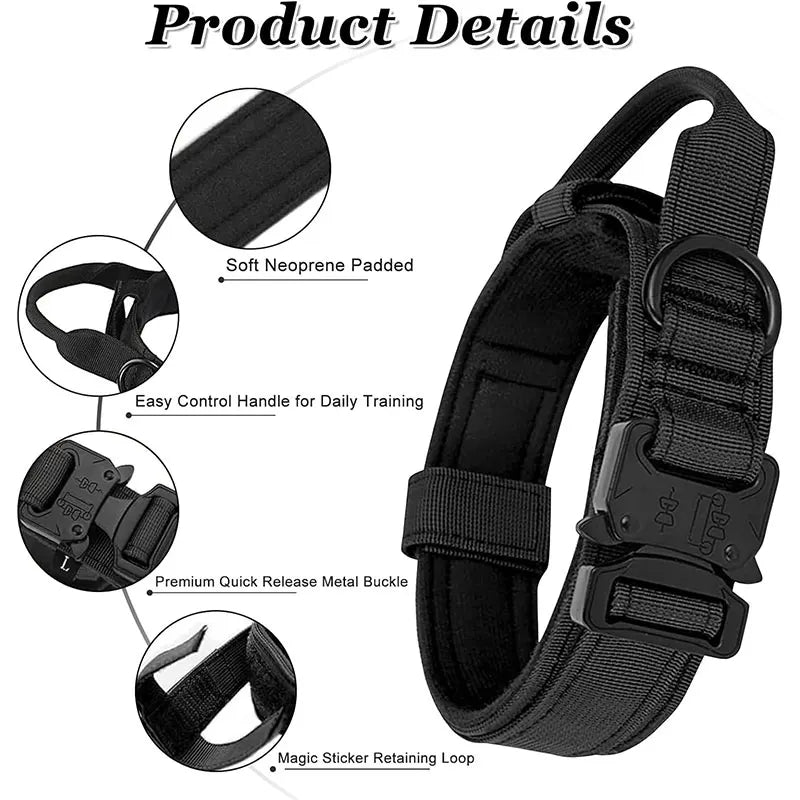 Outdoor Sports Style Tactical Dog Collar For Medium To Large Dogs