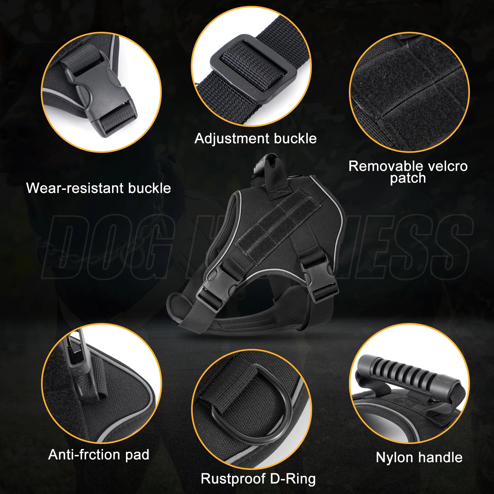 Tactical Dog Harness Doberman Pinscher Pet Training Vest