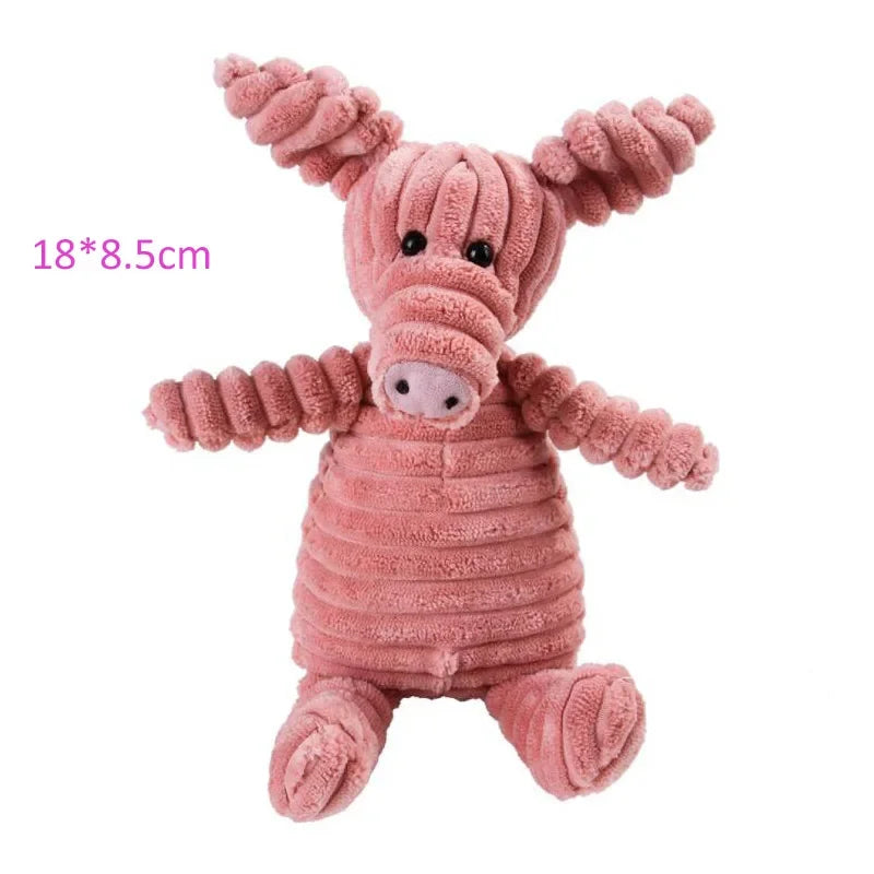 Plush Dog Toy Animals Shape Bite Resistant Squeaky Toys