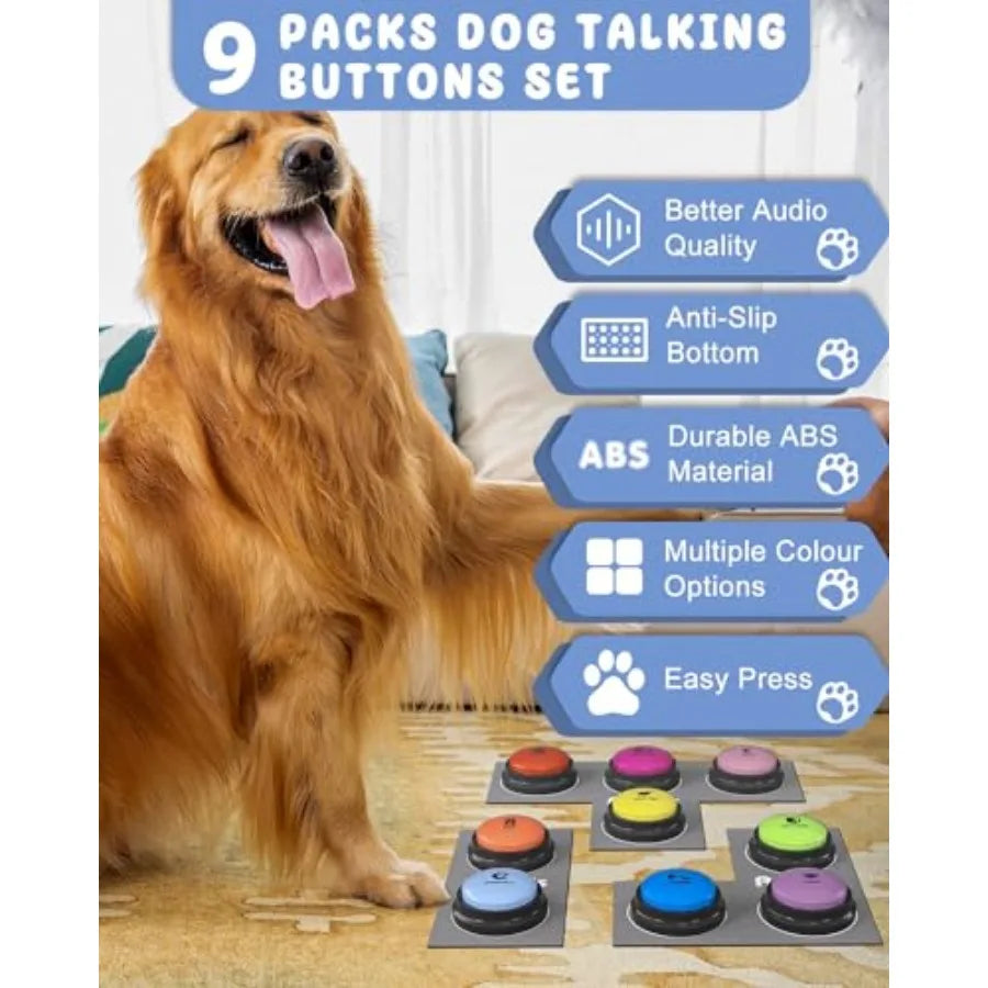 Dog Buttons for Communication 9 Pcs Dog Talking Button Set