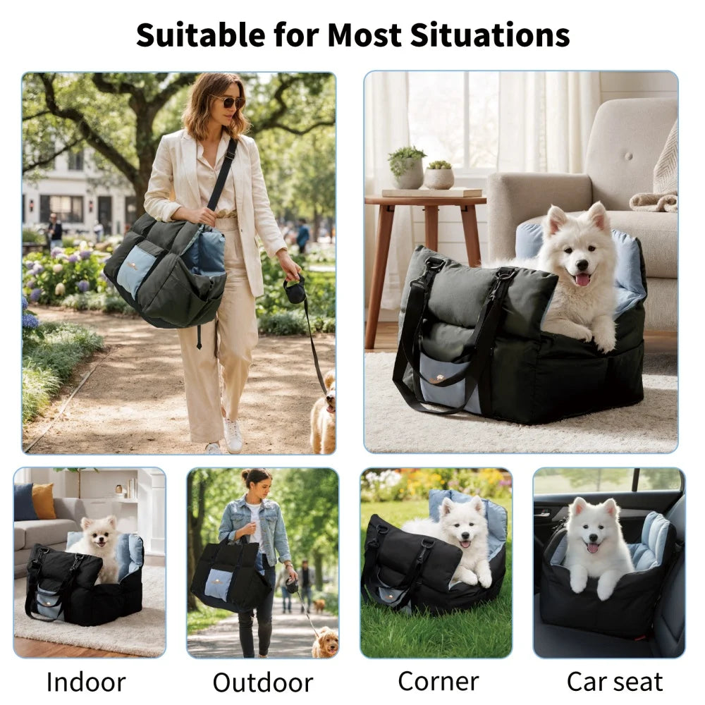 Portable Dog Car Seat Pet Puppy Booster Travel Bed