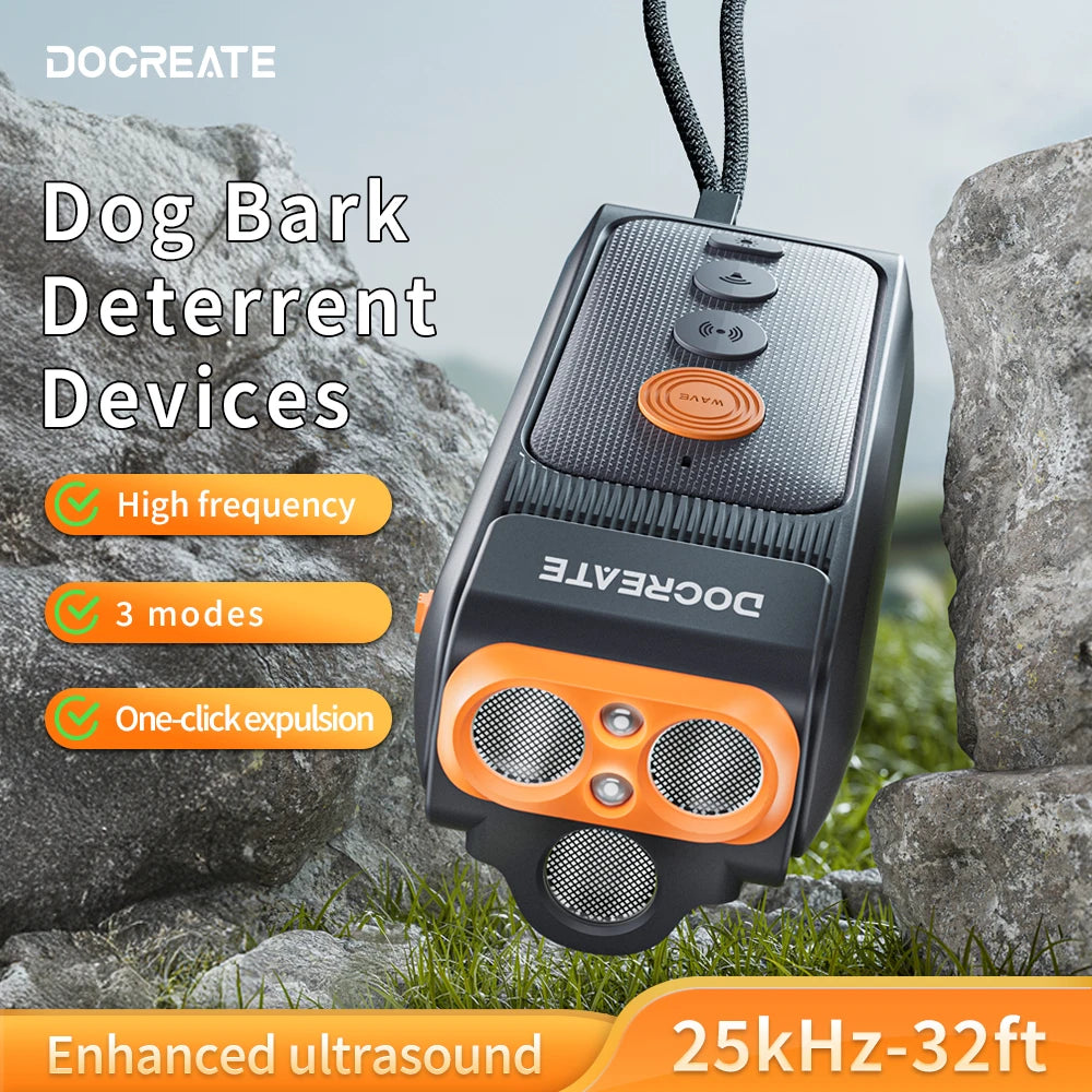 3-in-1 Dog Repellent Ultrasonic Anti-Bark Trainer with LED Flashlight.