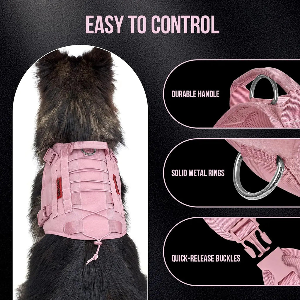 Adjustable No-Pull Dog Harness Vest with Hook & Loop