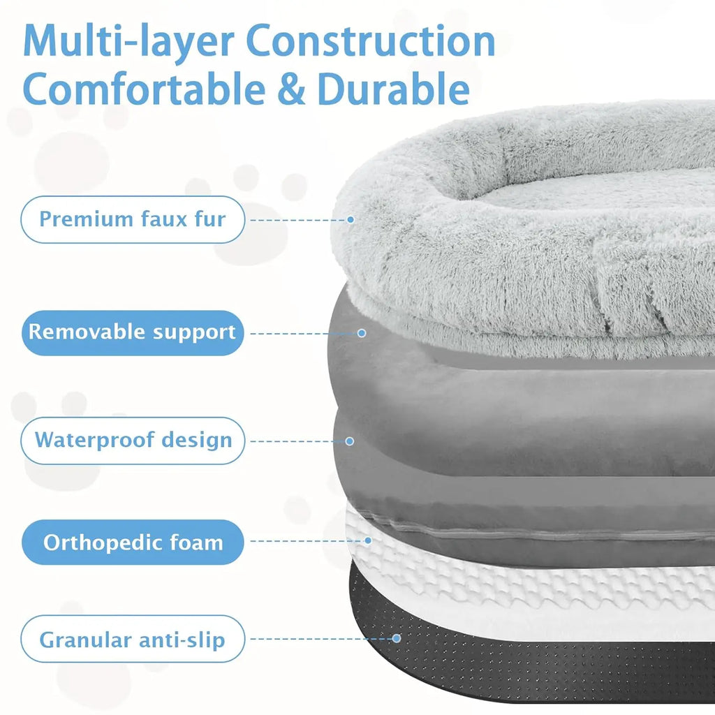 Human & Dog Bed Fits People & Pets, Washable.