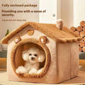 All Season Dog House Style Bed - Removable Washable Pet Bed for Small Dogs