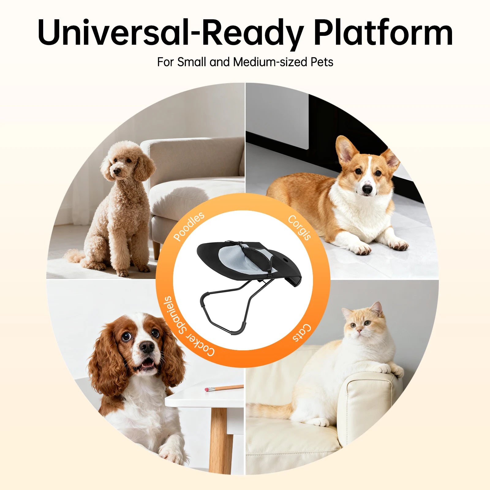 Pet Rocker Bed Foldable Pet Rocking Chair Adjustable Height