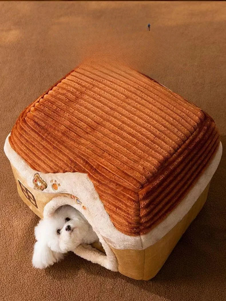 Cute Pet House with Foldable Soft Pet Bed Detachable Washable