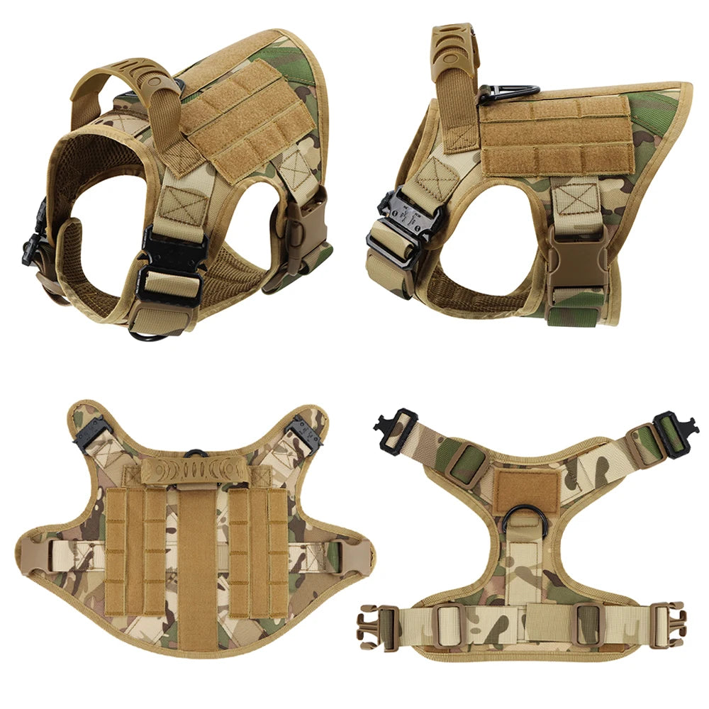 Tactical Dog Harness Leash Set for Large Dogs Military Harnesses