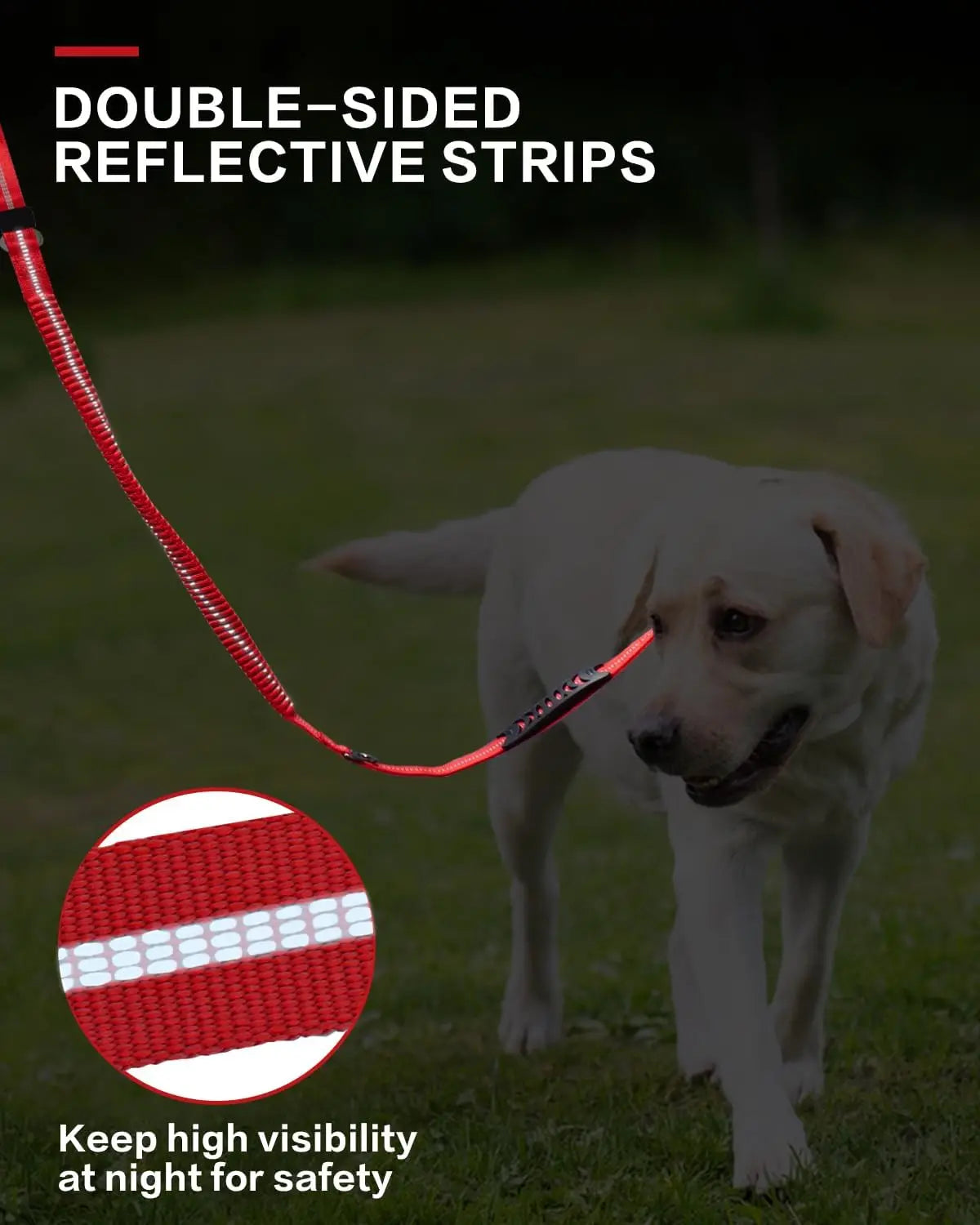 Tactical Shock Absorbing Bungee Dog Leash, 4-6FT