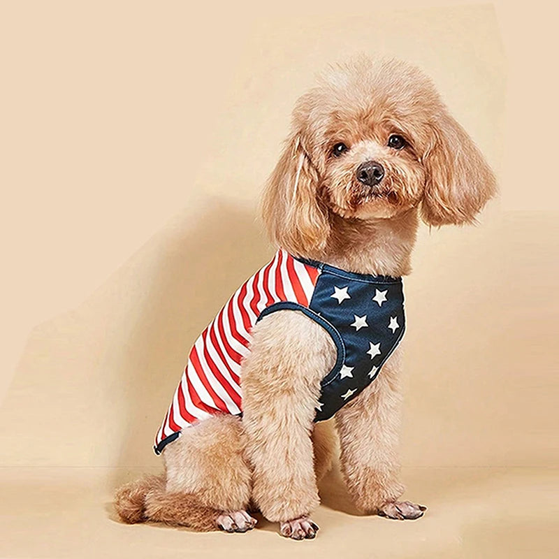 American Flag Patriotic Dog Bandana Scarf Set with Bow Tie