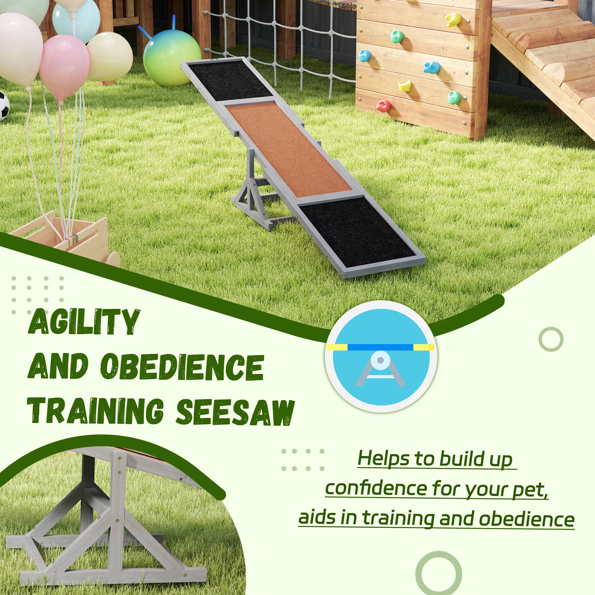Dog Agility Seesaw Teeter Board for Training Pets Up To 88 Lbs.