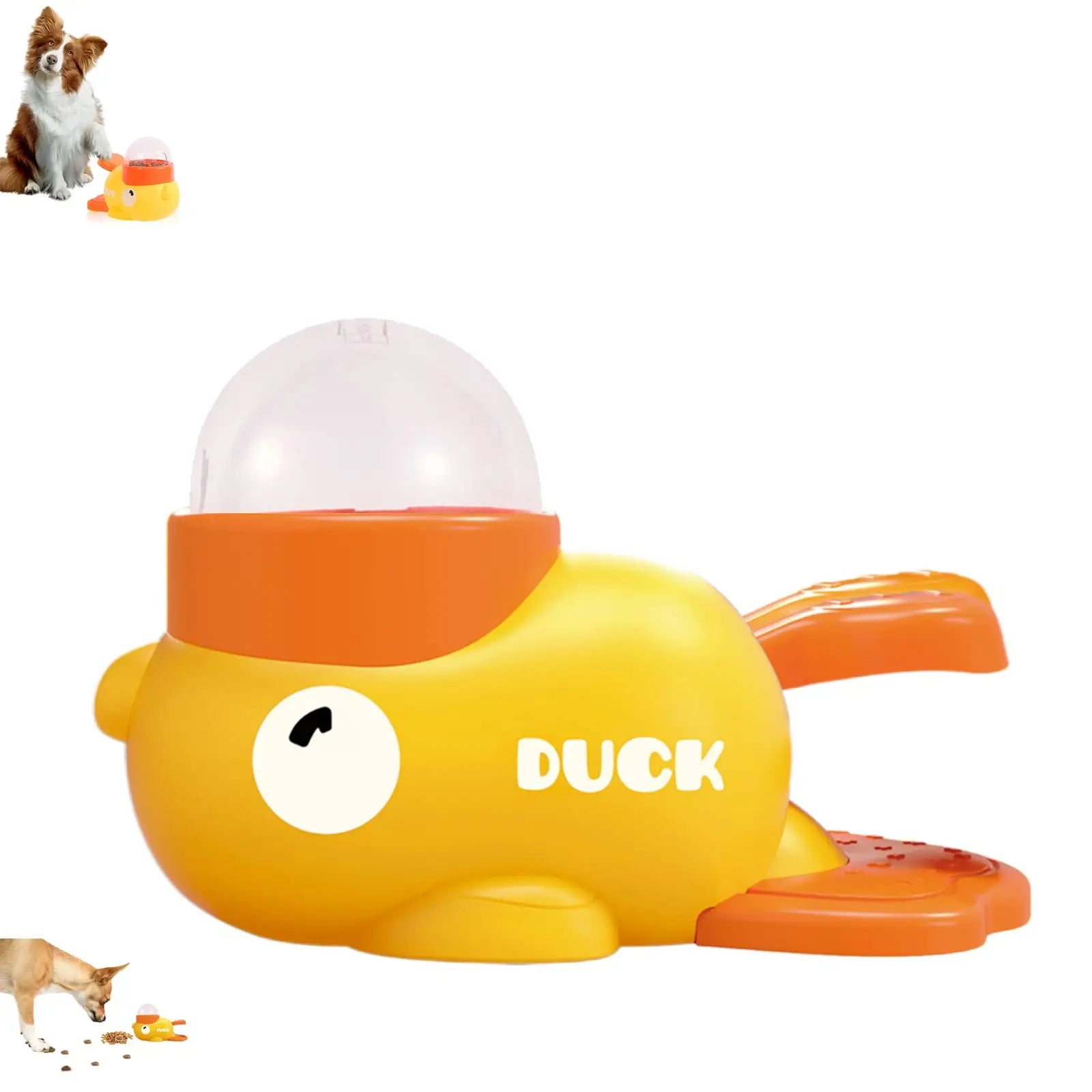 Pet slow food bowl, duck dog snack dispenser, interactive feeder