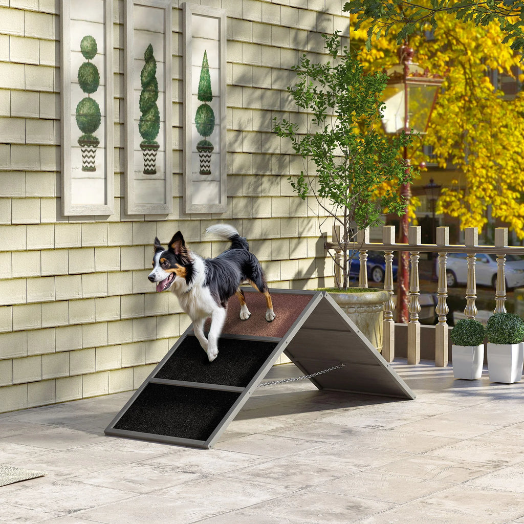 Adjustable Height Dog Agility Ramp A Frame with Anti Slip Surface.