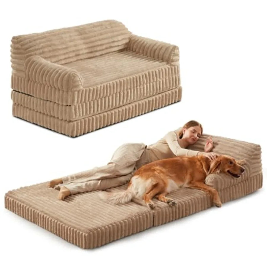 Foldable Human Dog Bed Orthopedic Egg-Crate Memory Foam