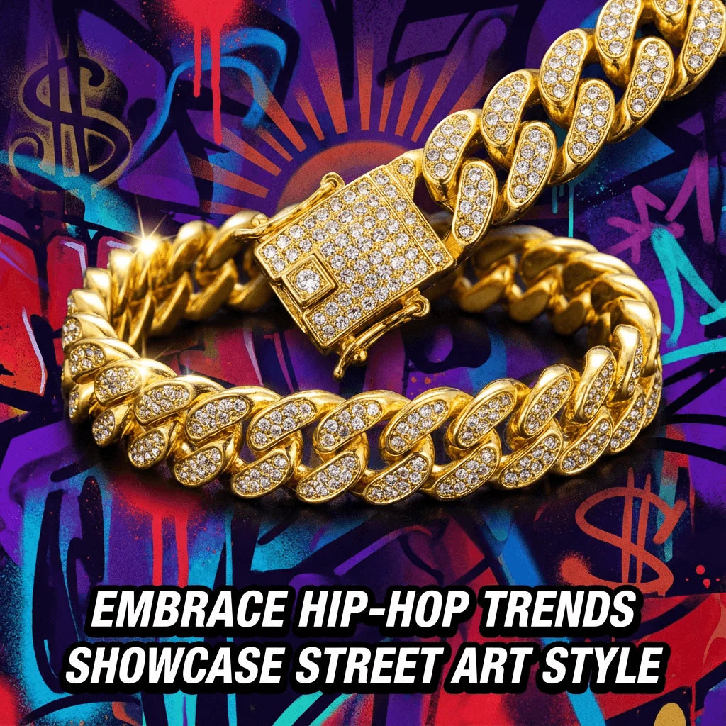 Luxury Hip Hop Dog Collar, Gold Tone Stainless Steel Chain,
