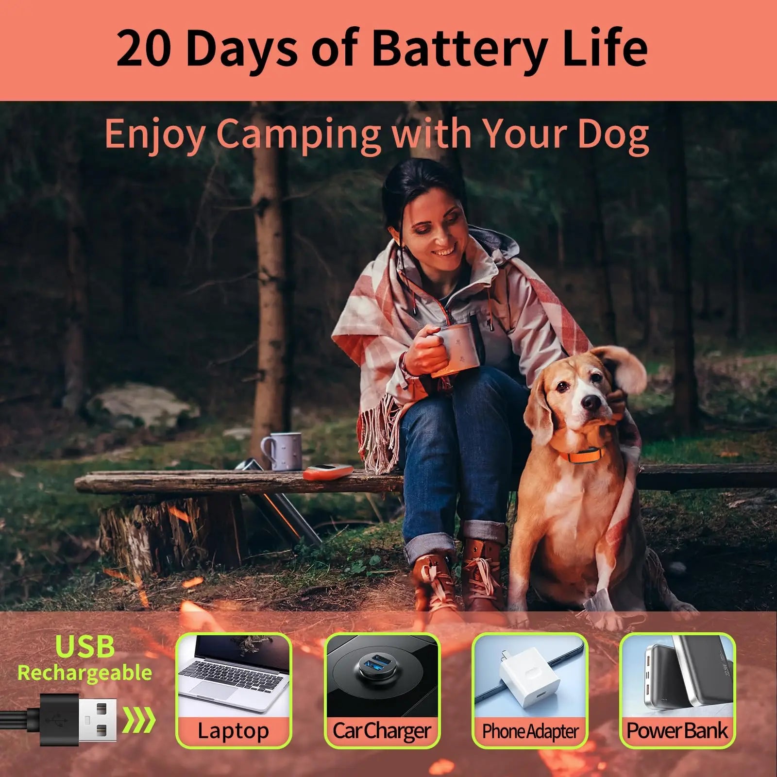 No Shock Dog Training Collar, 3300ft Remote Waterproof Beep & Vibration Collar.