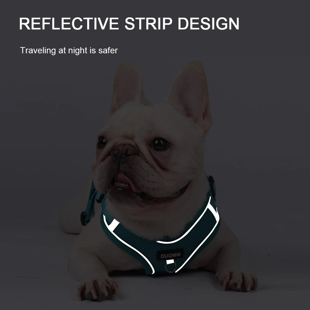 Classic Soft Dog Harness and Leash Set, Breathable Mesh Comfort Vest.  Reflective Dog Harness