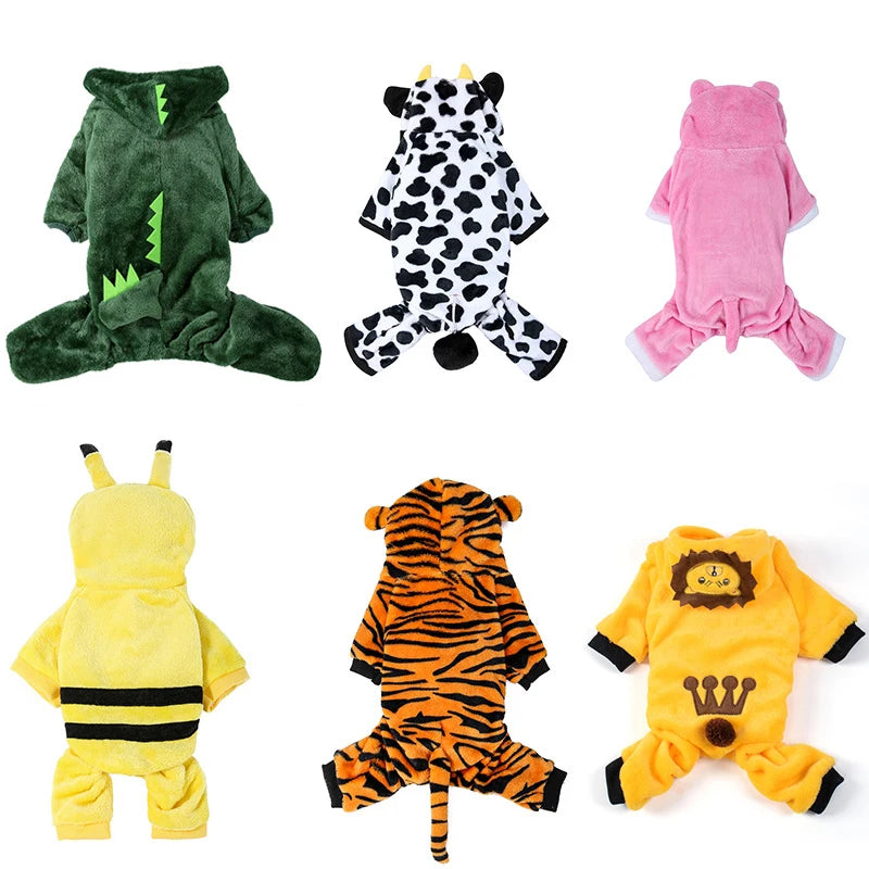 Pet Dog Clothes Soft Warm Fleece Dogs Jumpsuits