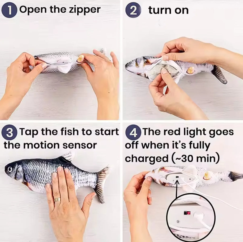 Cat Dog Toy Fish USB Charging Electric Floppy Simulation Fish