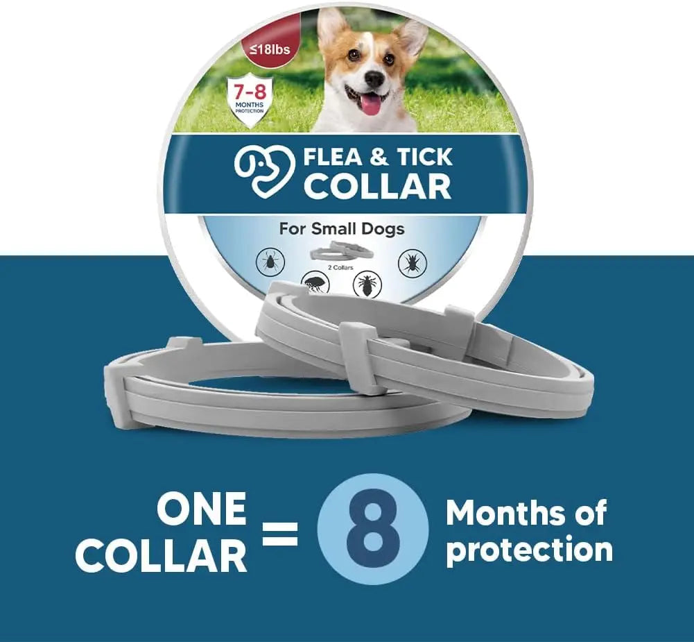Effective Dog Flea & Tick Collar for Small Dogs, Lasts Up to 8 Months,