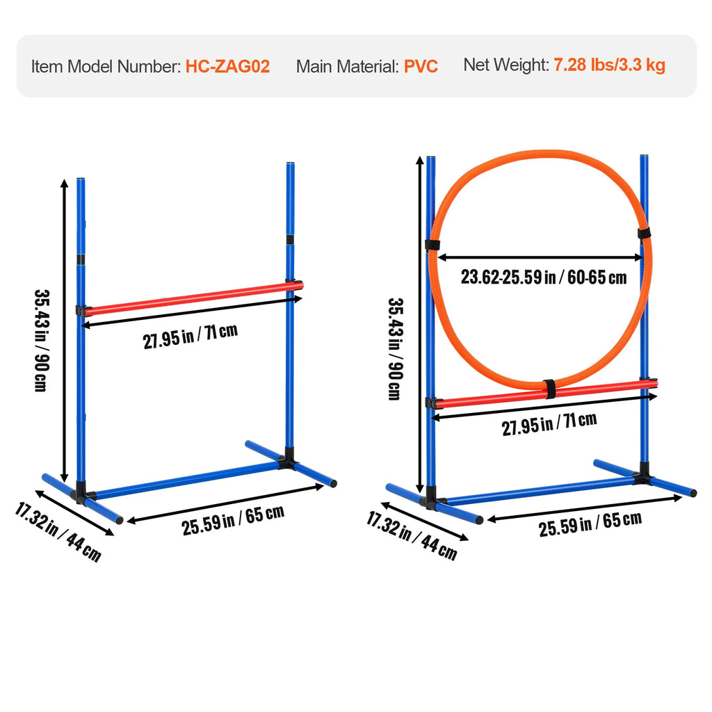 Dog Agility Training Equipment 4 PCS/5 PCS/7 PCS Set