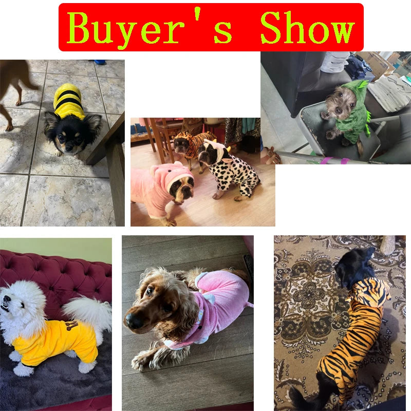 Pet Dog Clothes Soft Warm Fleece Dogs Jumpsuits
