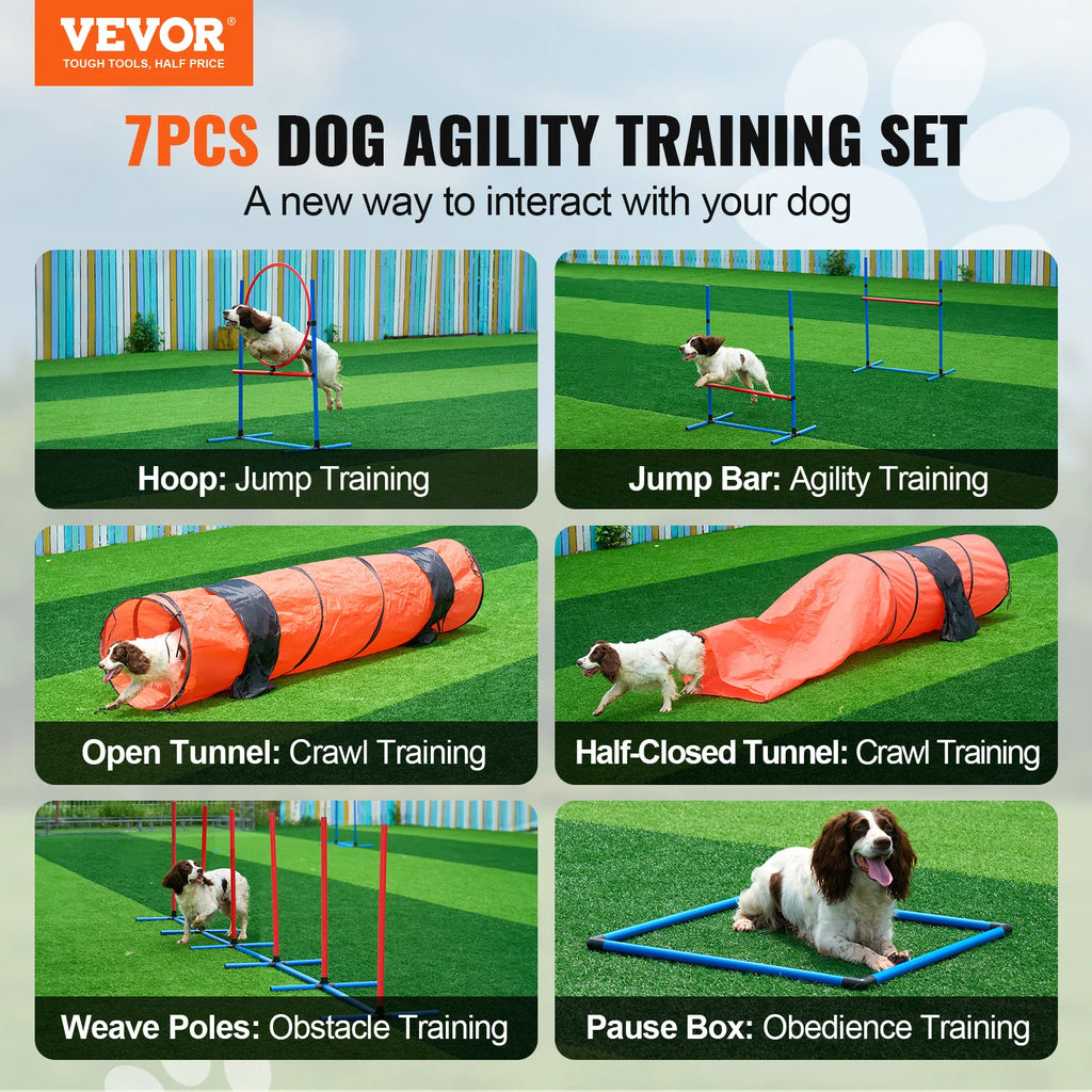 Dog Agility Training Equipment 4 PCS/5 PCS/7 PCS Set