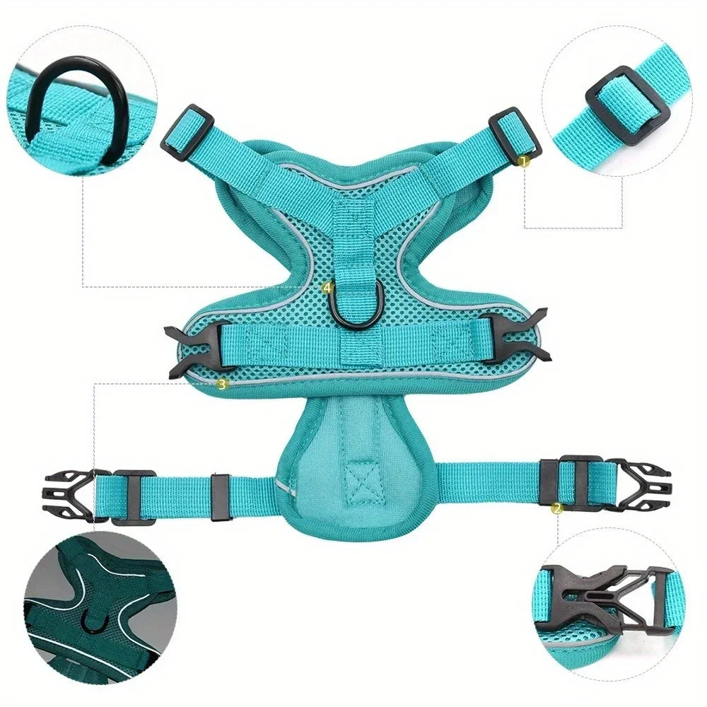 No Pull Dog Harness and Leash Set Adjustable Pet Harness Vest.