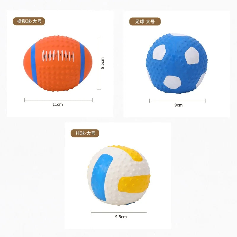 Sound Toy Ball Latex Christmas Gift Interactive Squeaky Ball