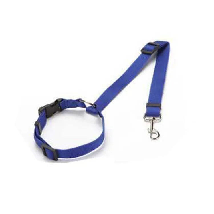 Solid Color Two-in-one Pet Car Seat Belt Nylon Lead Leash