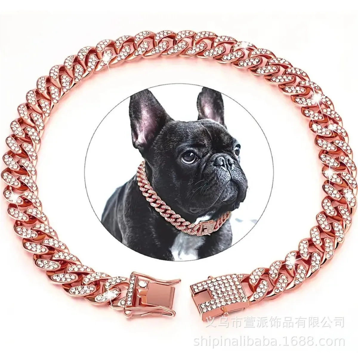 Collar Necklace Dog Full Diamond Cuban Chains