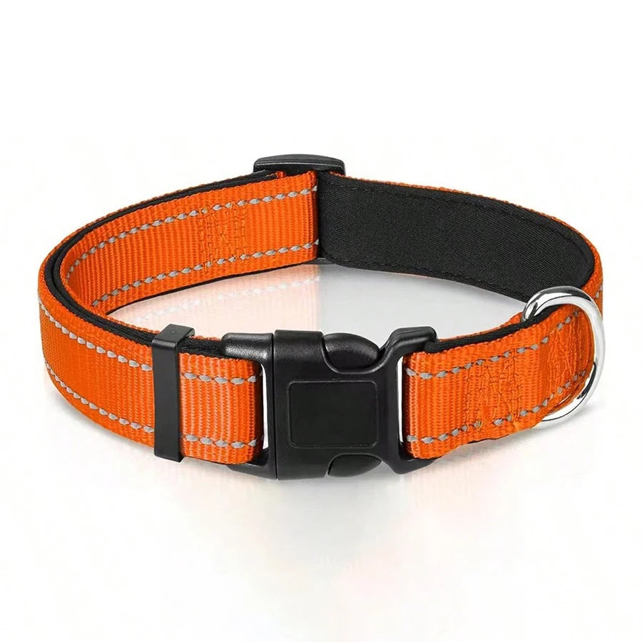 Reflective Dog Collar Soft Padded Breathable Safety Stripes