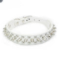 Leather Pet Dog Collar Neck Strap Leather Punk Rivet Spiked Dog Collar