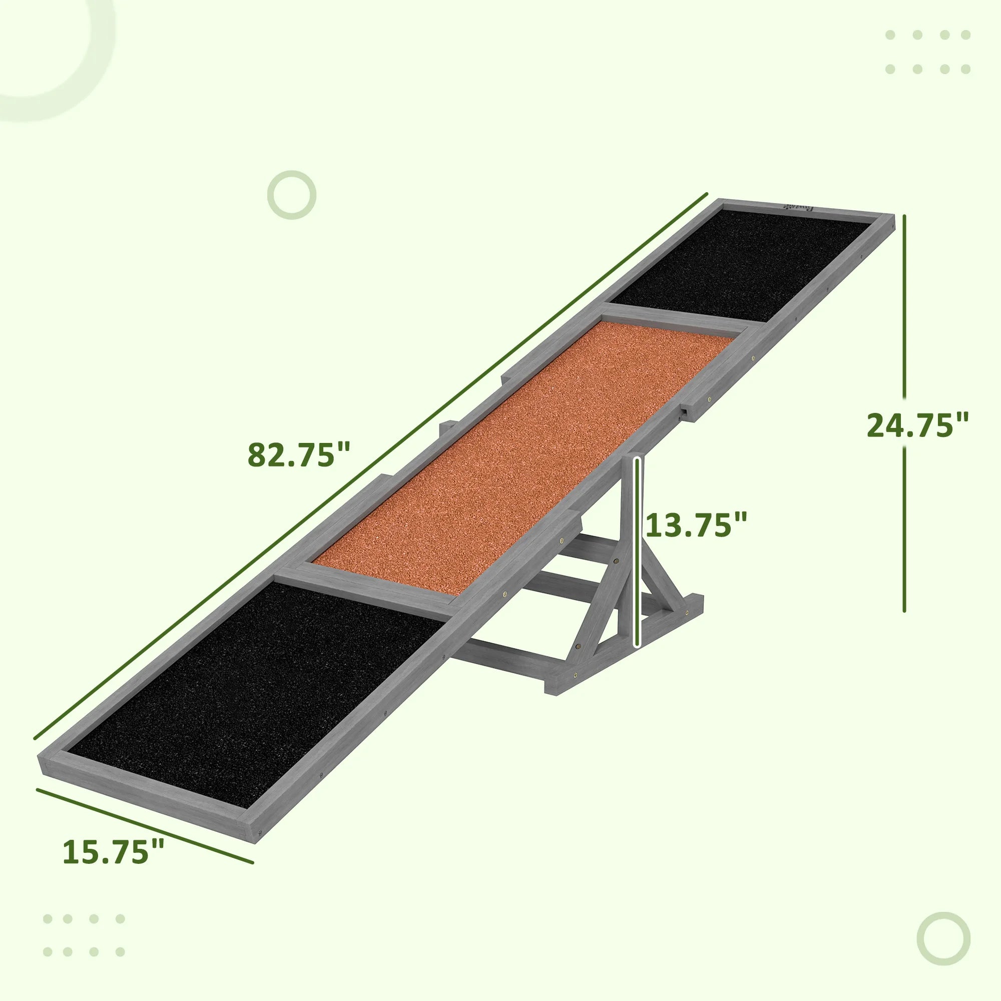 Dog Agility Seesaw Teeter Board for Training Pets Up To 88 Lbs.
