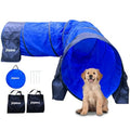 Dog Agility Training Equipment Tunnel: 10 Foot Agility Tunnel with 2 Pack Sandbags Carry Bag and 4 Ground Spikes.Ideal Agility