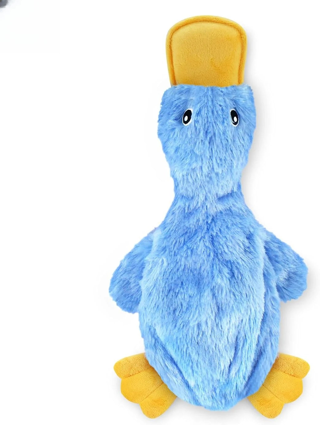 Interactive squeaky dog chew toy, crinkle duck