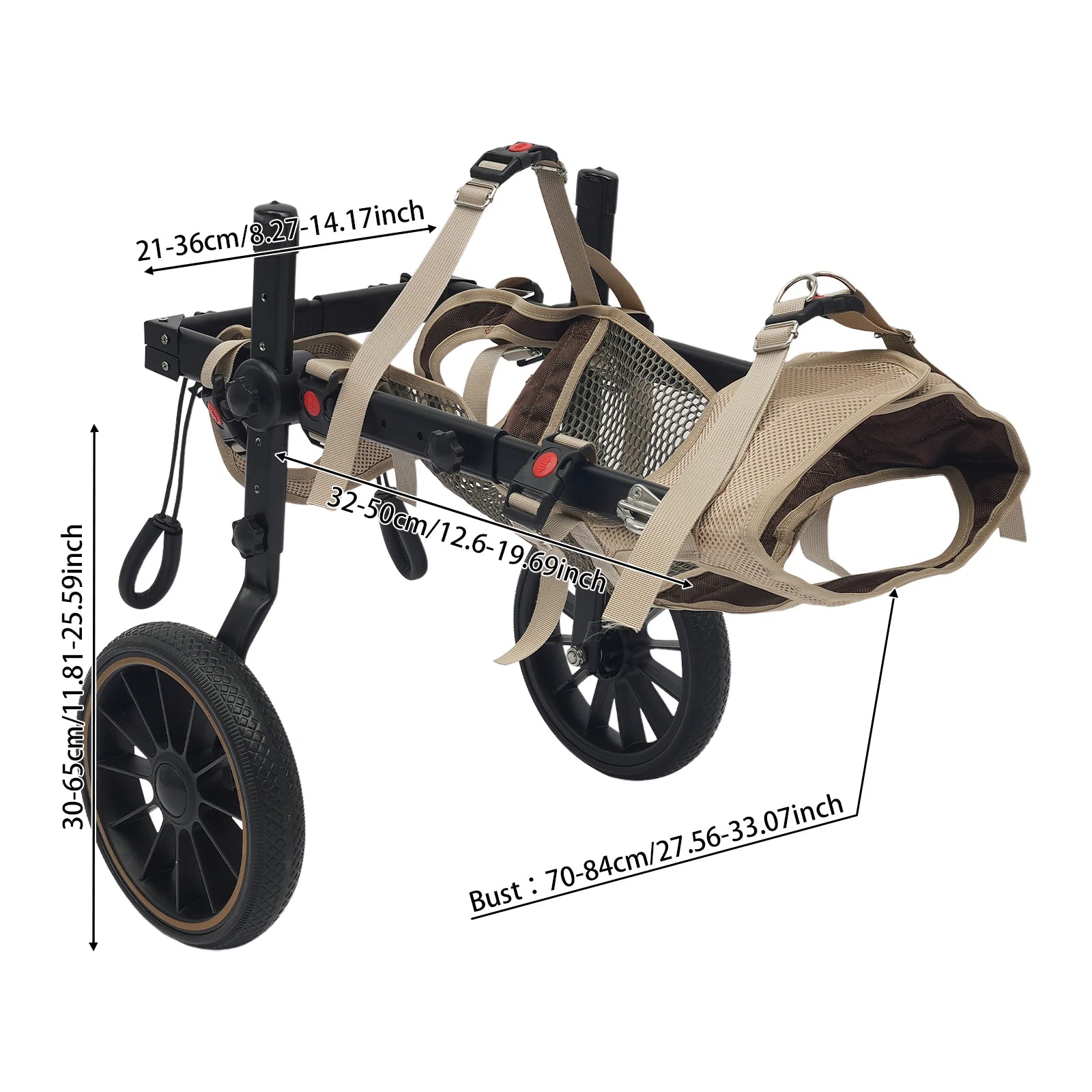 XL Pet Rehabilitation Walking Aid Stable and Reliable 2-wheel Dog Wheelchair