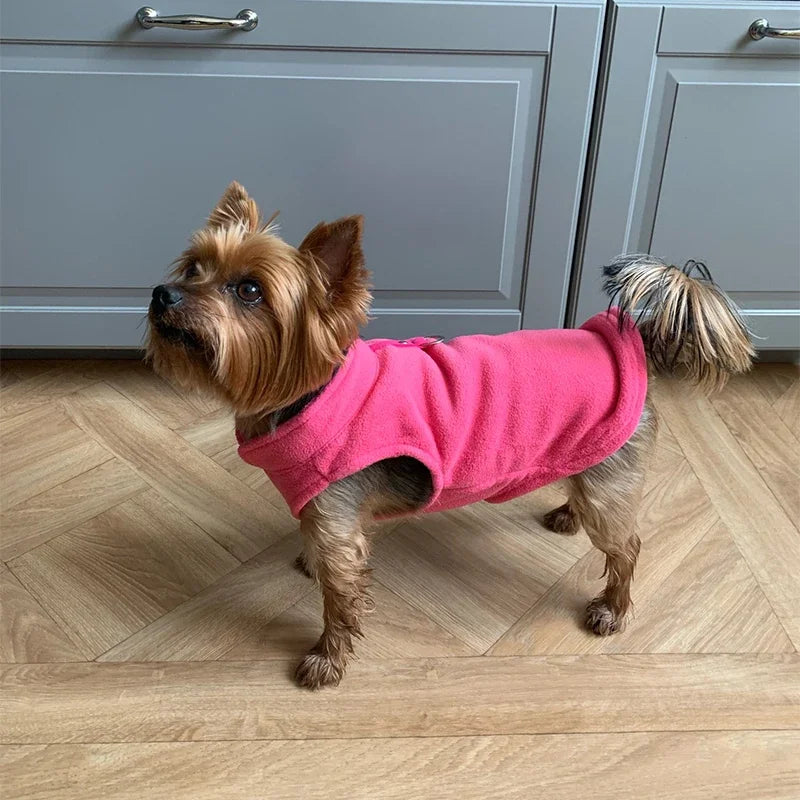 Warm Fleece Dogs Clothes Pet Dog Jacket Vest With D-Ring For Small Dog