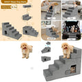 Pet Steps for Small Dogs: 6-Step Foam Stairs with Non-Slip Cover for High Beds