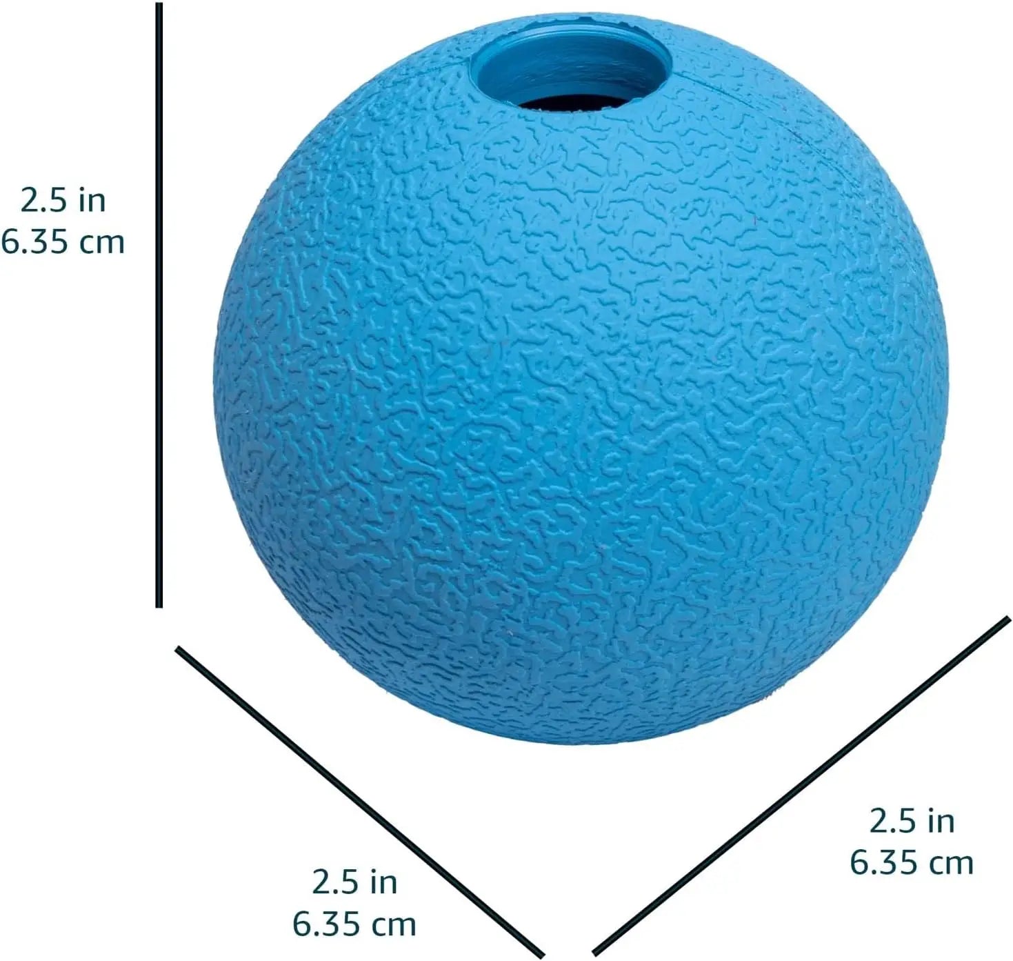 Interactive Dog Toys, Rubber Fetch Balls, Pack of 3, 2.5 Inch, Blue & Orange