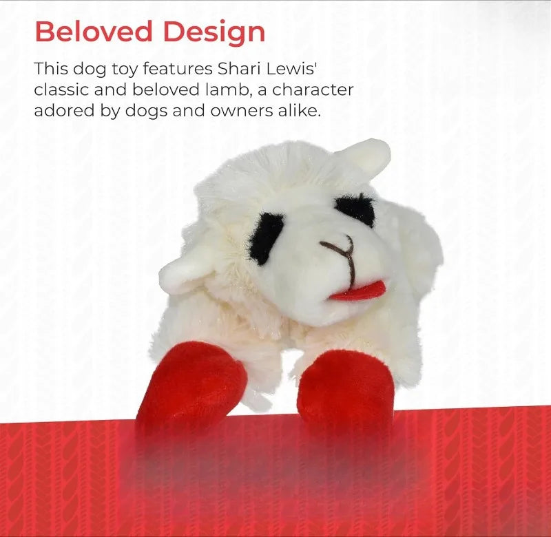 6" Lamb Chop Squeaky Dog Toy, Extra Soft Plush Chew Toy.