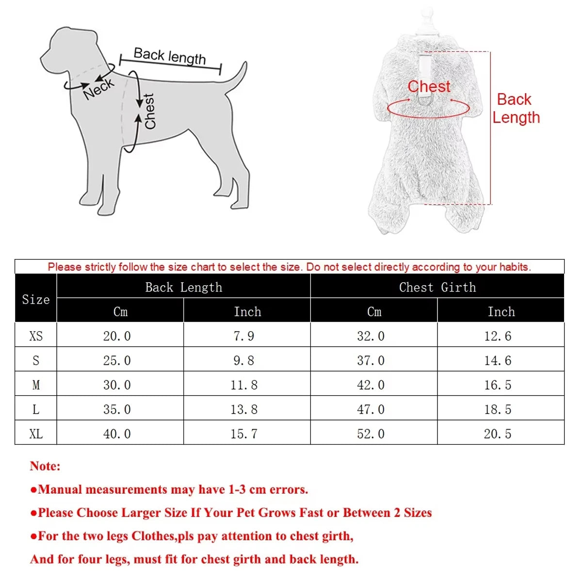 Winter Warm Pet Clothes Soft Flannel Dog Jumpsuit for Small Medium Dogs