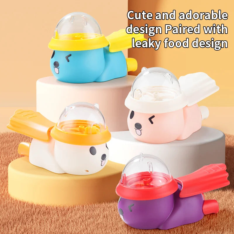 Cute Bear Plane Pet Food-dispensing Toy - Press Rotate Design