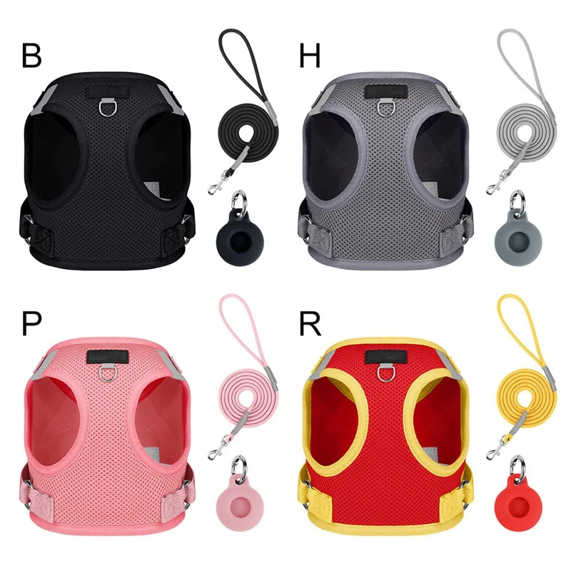Pet Harness With Airtag Tracker And Leash Sets