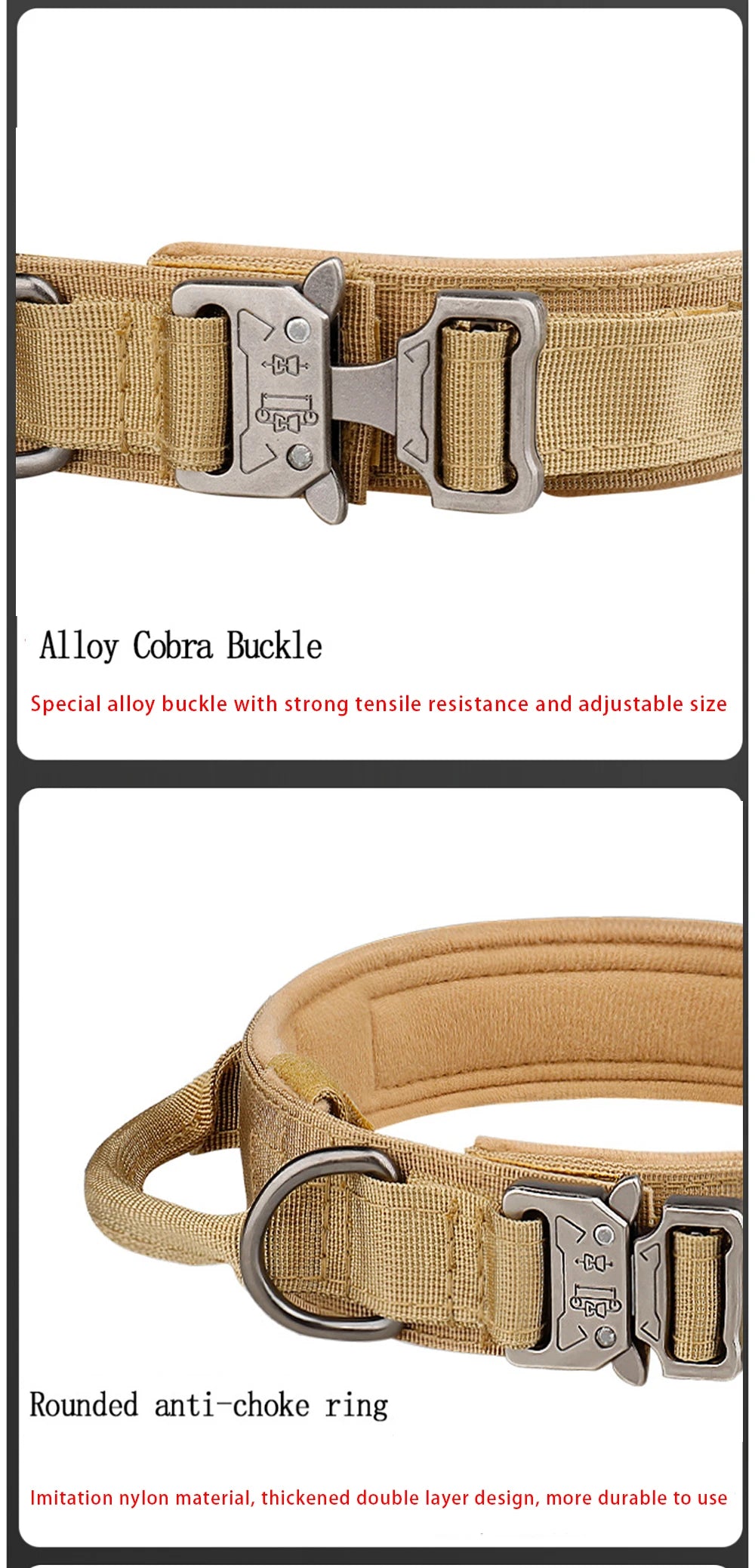 Pet Products Outdoor Tactical Dog Collar Metal Buckle