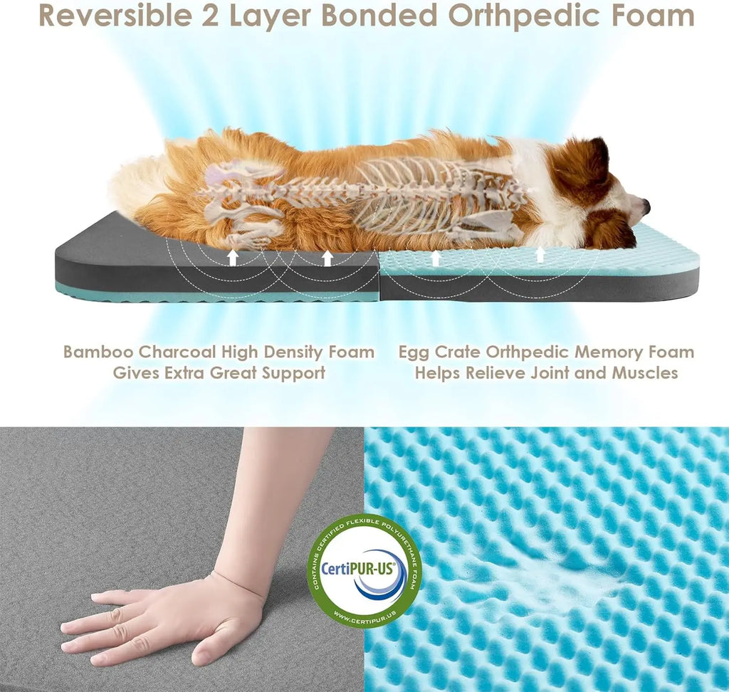 Foldable Human Dog Bed, Orthopedic Memory Foam Pet Couch for Adults